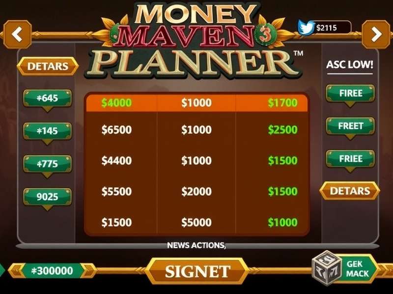 Money Maven Planner Game Interface